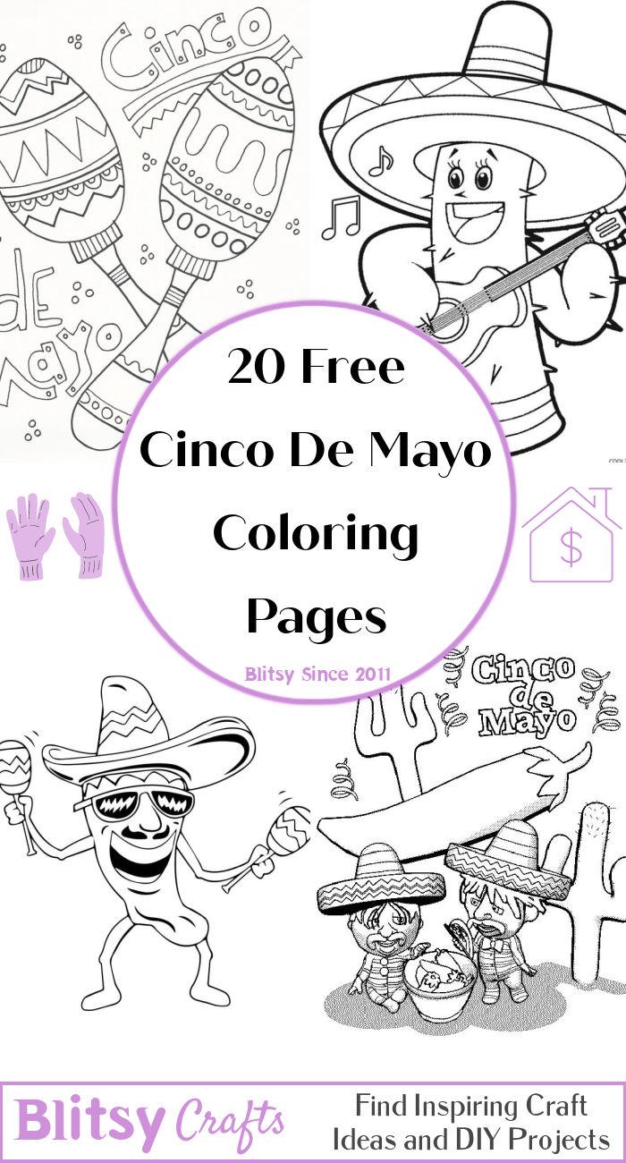 20 Easy and Free Cinco De Mayo Coloring Pages for Kids and Adults - Cute Cinco De Mayo Coloring Pictures and Sheets Printable to Download and Print