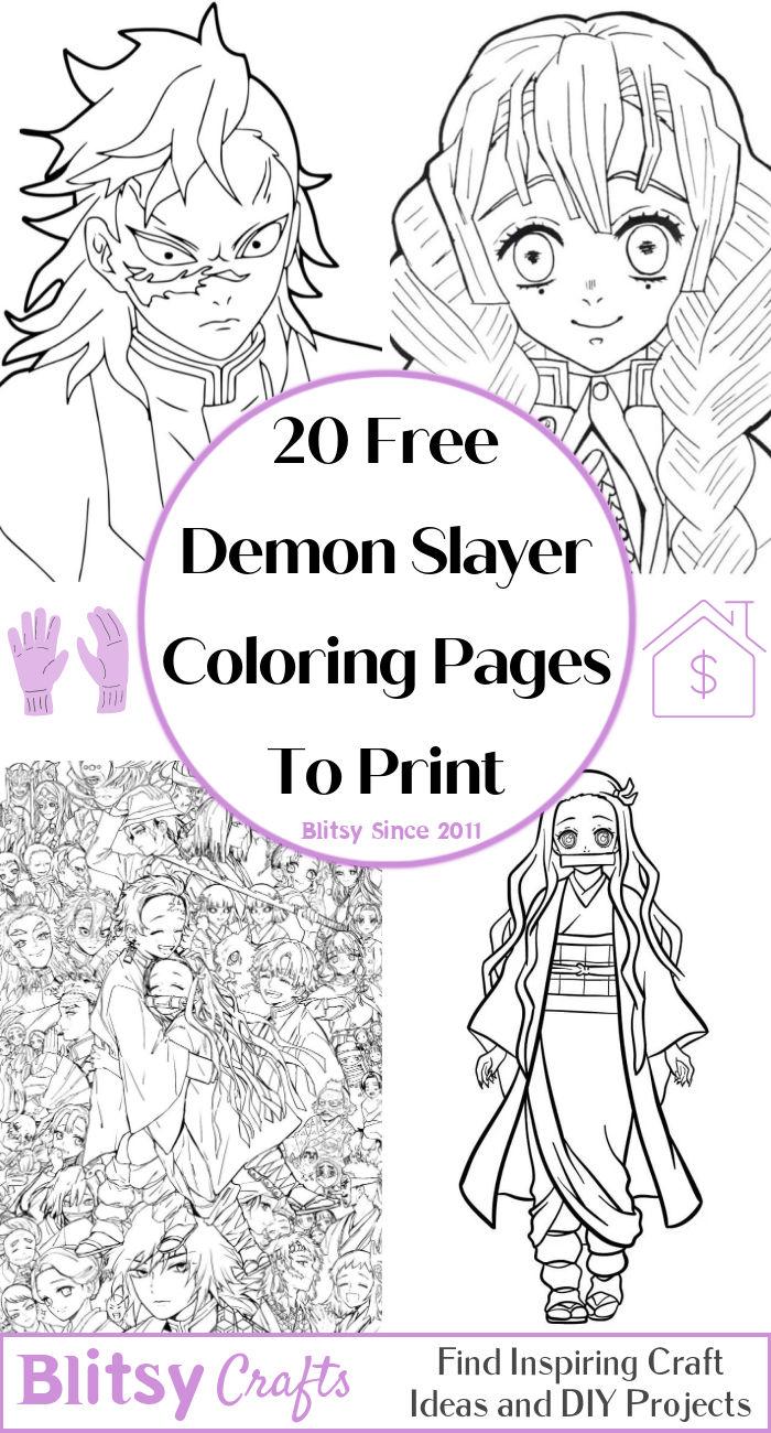 20 Free Demon Slayer Coloring Pages for Kids and Adults