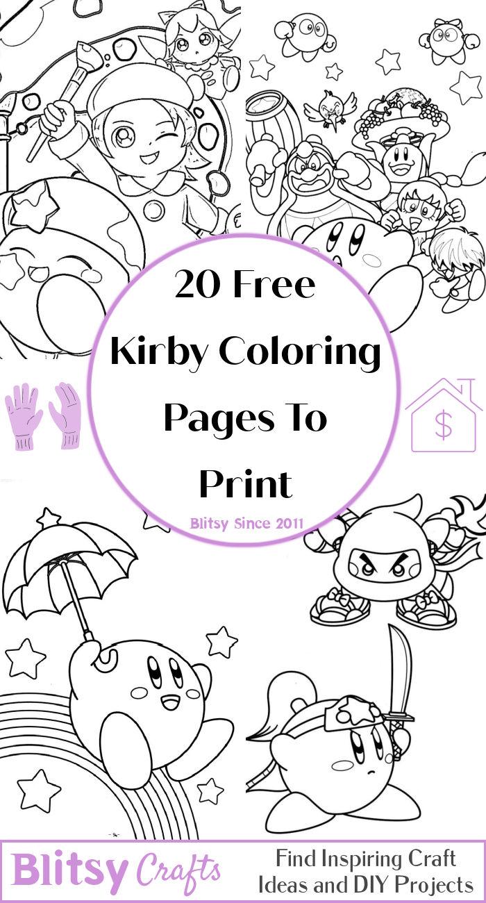 20 Easy and Free Kirby Coloring Pages for Kids and Adults - Cute Kirby Coloring Pictures and Sheets Printable