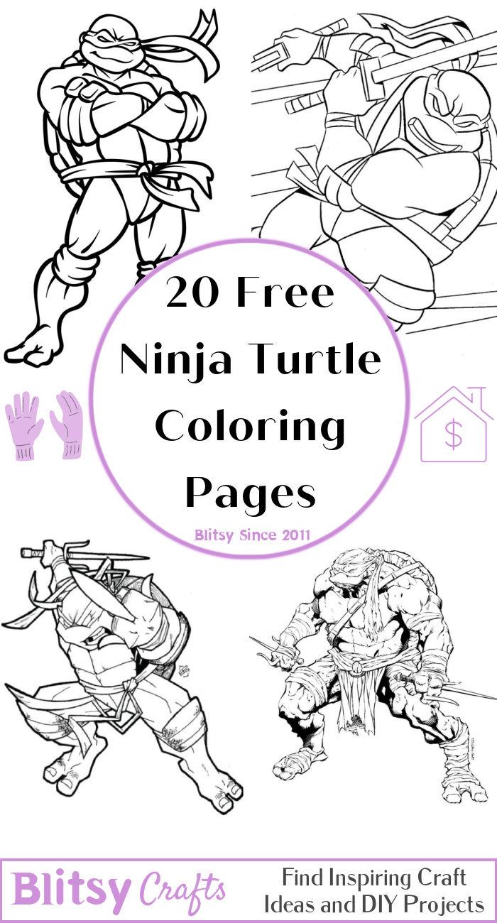 20 Easy and Free Ninja Turtle Coloring Pages for Kids and Adults - Cute Ninja Turtle Coloring Pictures and Sheets Printable