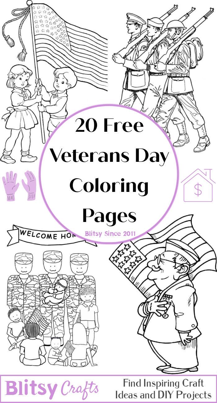 20 Easy and Free Veterans Day Coloring Pages for Kids and Adults - Cute Veterans Day Coloring Pictures and Sheets Printable to Download and Print