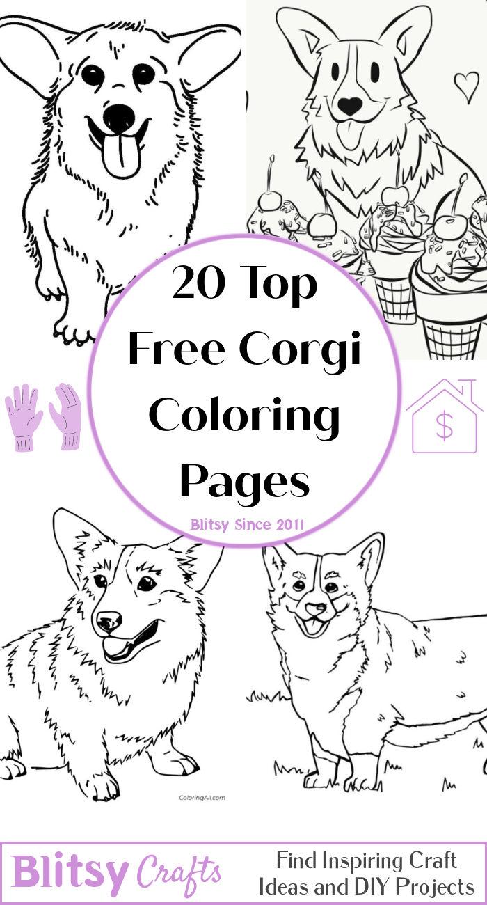 Top Free Corgi Coloring Pages
