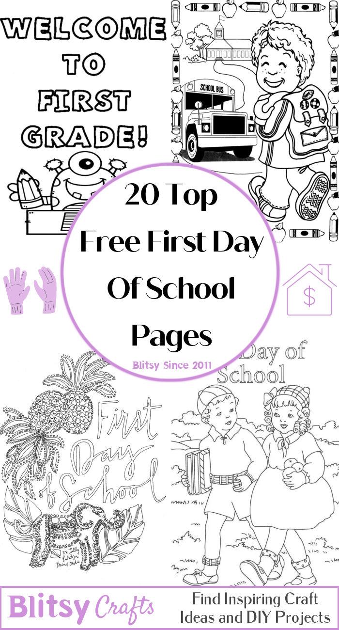 20 Easy and Free First Day of School Coloring Pages for Kids and Adults - Cute First Day of School Coloring Pictures and Sheets Printable