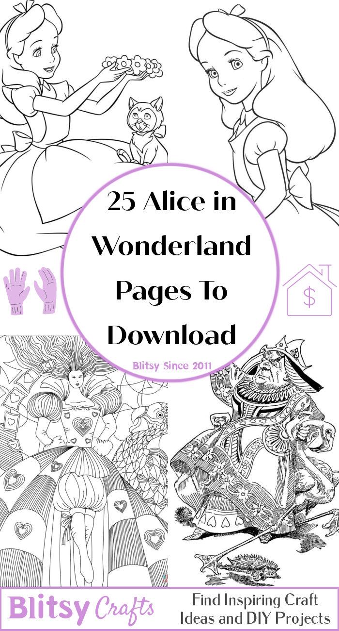 25 Easy and Free Alice in Wonderland Coloring Pages for Kids and Adults - Cute Alice in Wonderland Coloring Pictures and Sheets Printable