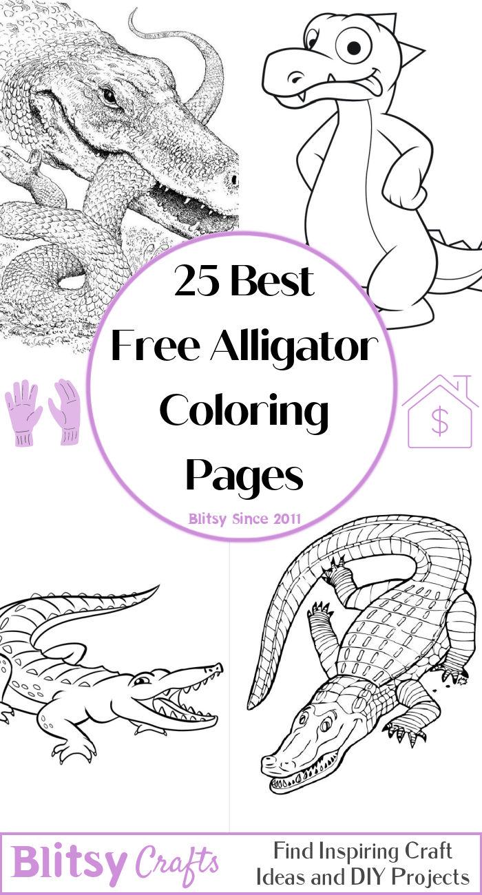 25 Cute and Free Alligator Coloring Pages for Kids and Adults