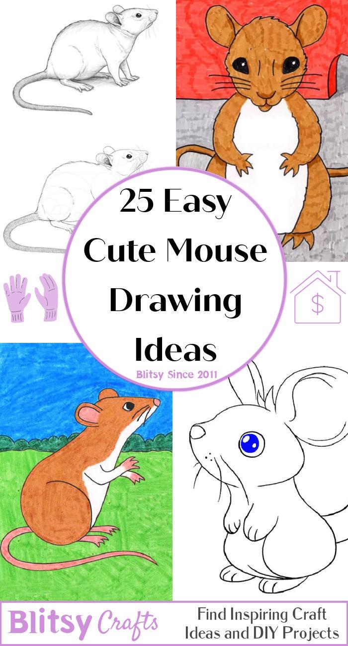 25 Easy Mouse Drawing Ideas - How to Draw a Mouse