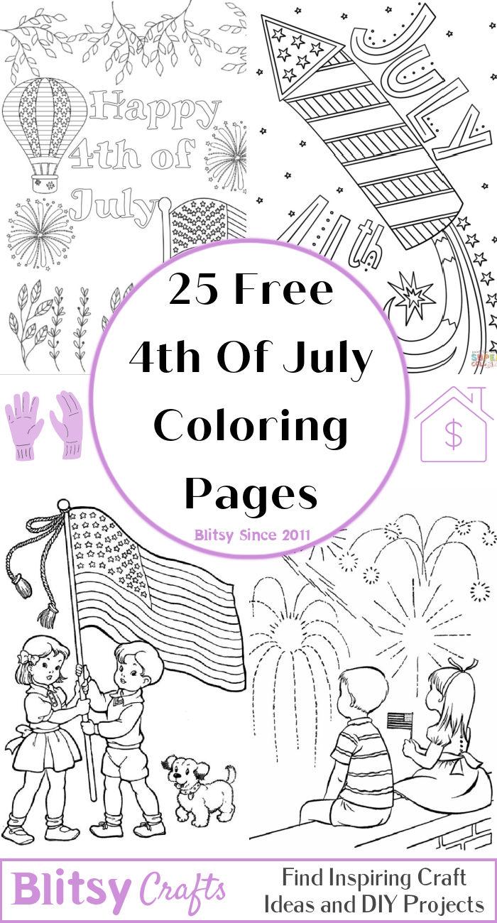 25 Easy and Free 4th of July Coloring Pages for Kids and Adults - Cute 4th of July Coloring Pictures and Sheets Printable