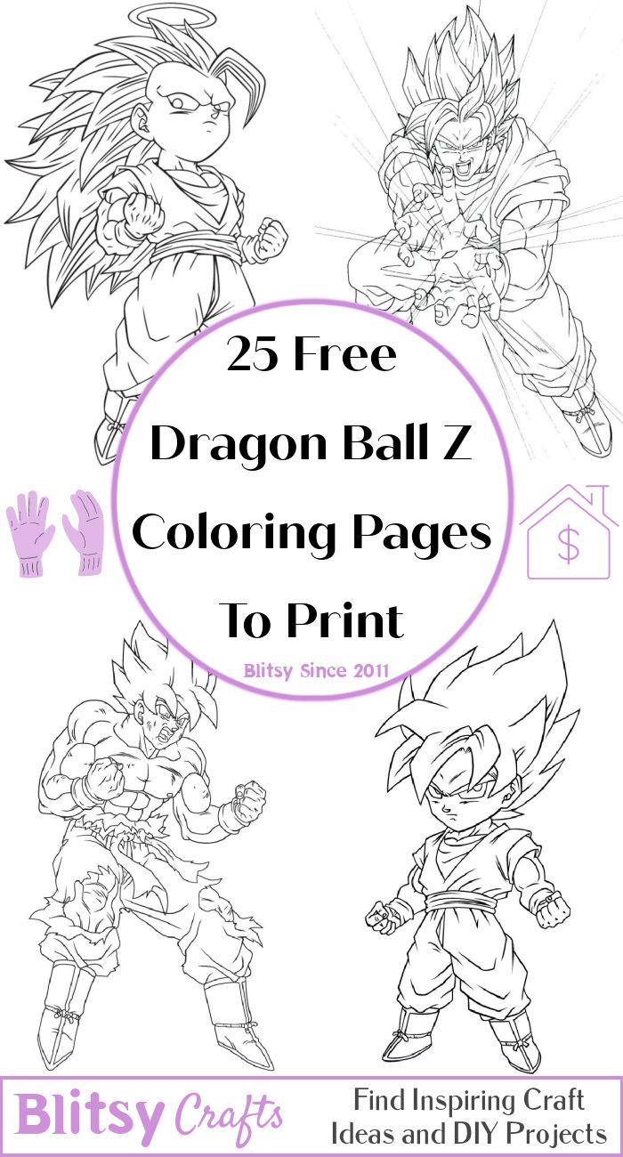 25 Easy and Free Dragon Ball Z Coloring Pages for Kids and Adults - Cute Dragon Ball Z Coloring Pictures and Sheets Printable