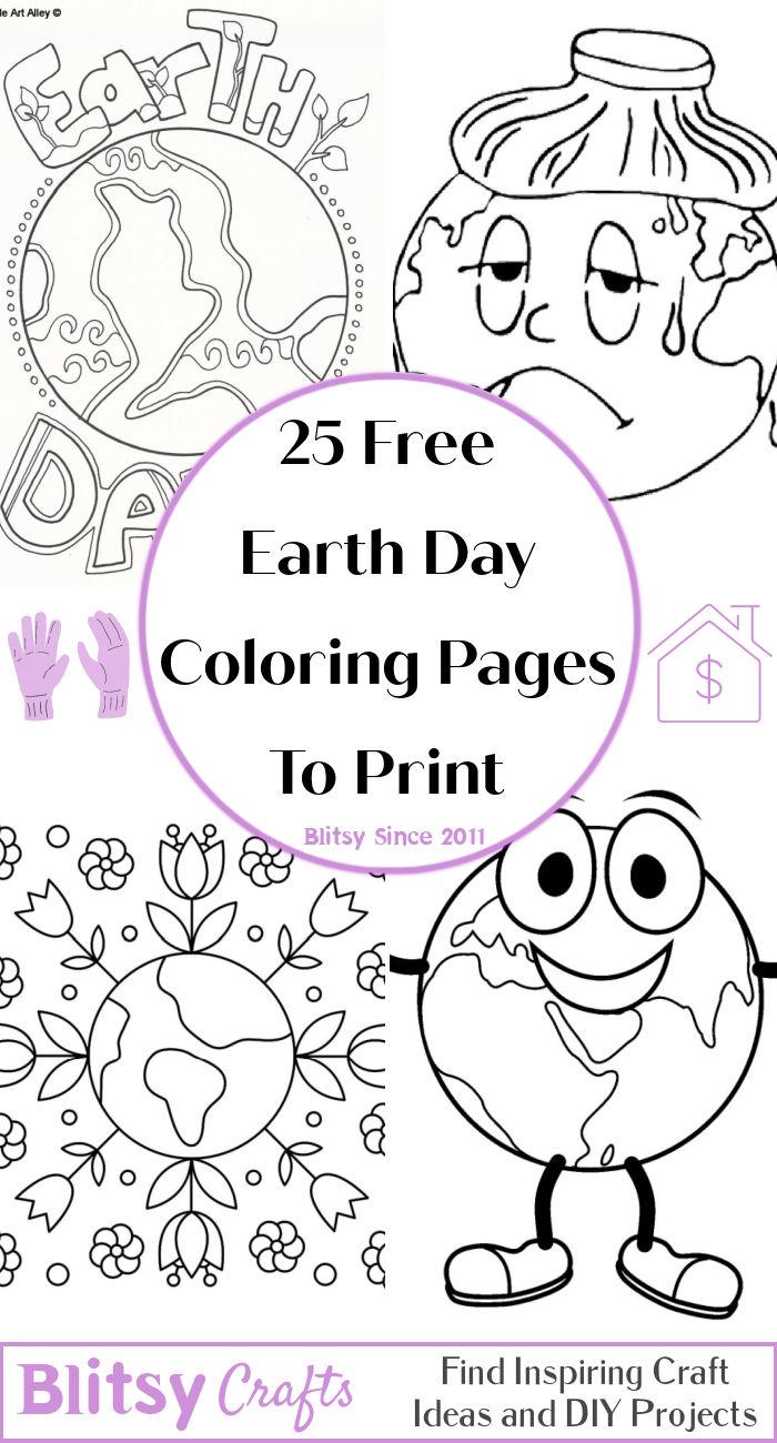 25 Easy and Free Earth Day Coloring Pages for Kids and Adults - Cute Earth Day Coloring Pictures and Sheets Printable