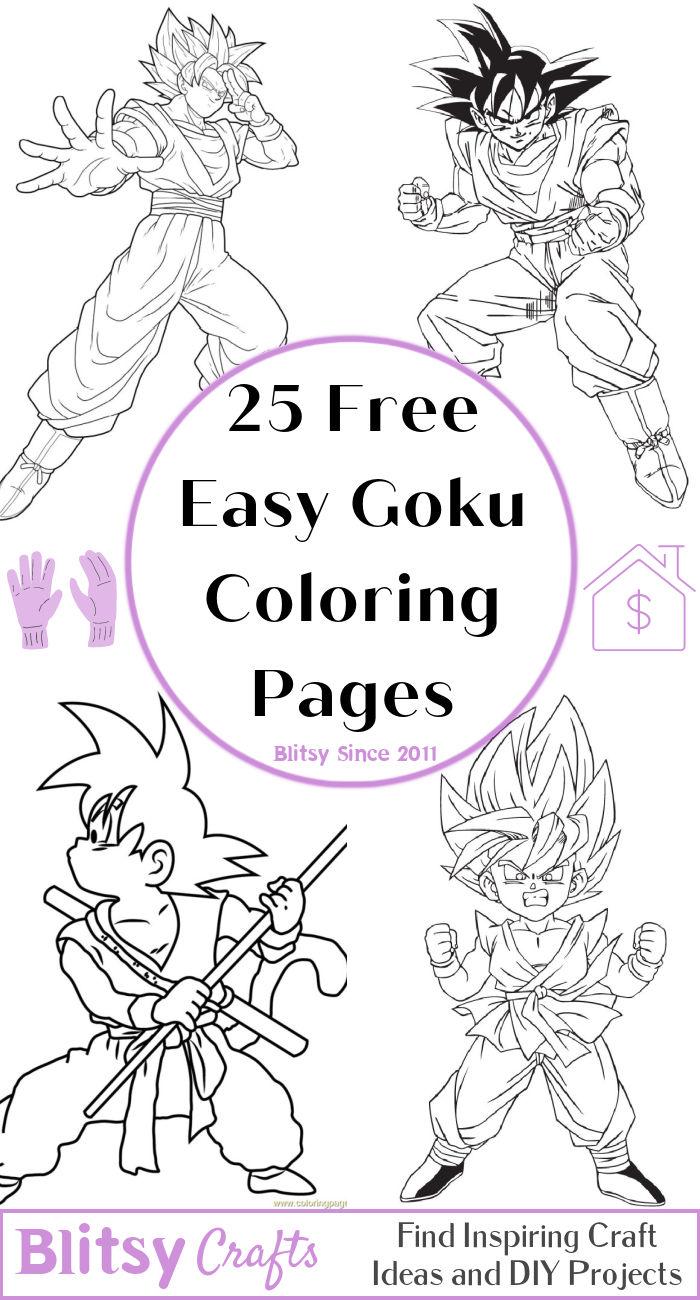 25 Easy and Free Goku Coloring Pages for Kids and Adults - Cute Goku Coloring Pictures and Sheets Printable
