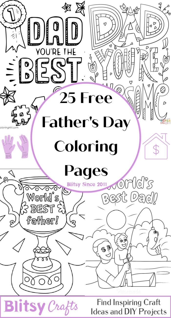 25 Easy and Free Father's Day Coloring Pages for Kids and Adults - Cute Father's Day Coloring Pictures and Sheets Printable to Download and Print