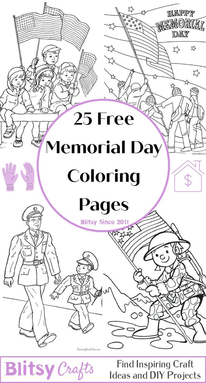 40 Easy and Free Memorial Day Coloring Pages for Kids and Adults - Cute Memorial Day Coloring Pictures and Sheets Printable