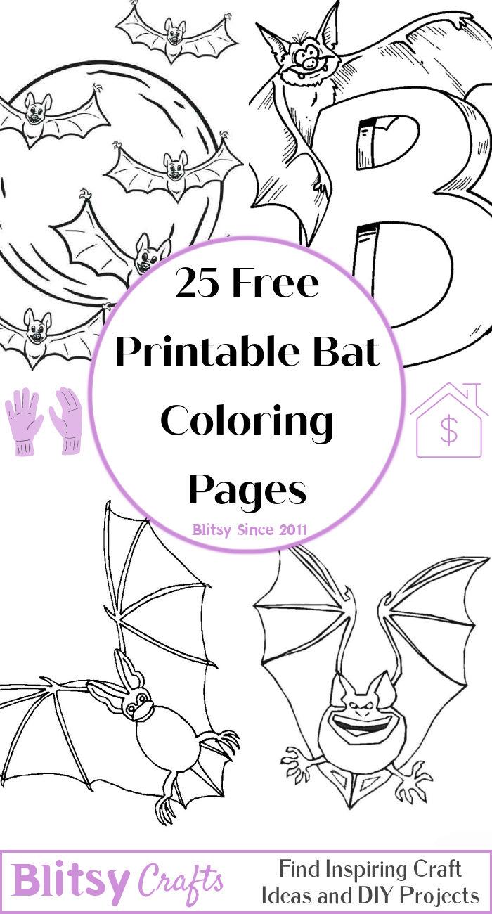 25 Easy and Free Bat Coloring Pages for Kids and Adults - Cute Bat Coloring Pictures and Sheets Printable