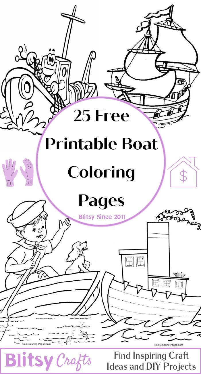 25 Easy and Free Boat Coloring Pages for Kids and Adults - Cute Boat Coloring Pictures and Sheets Printable
