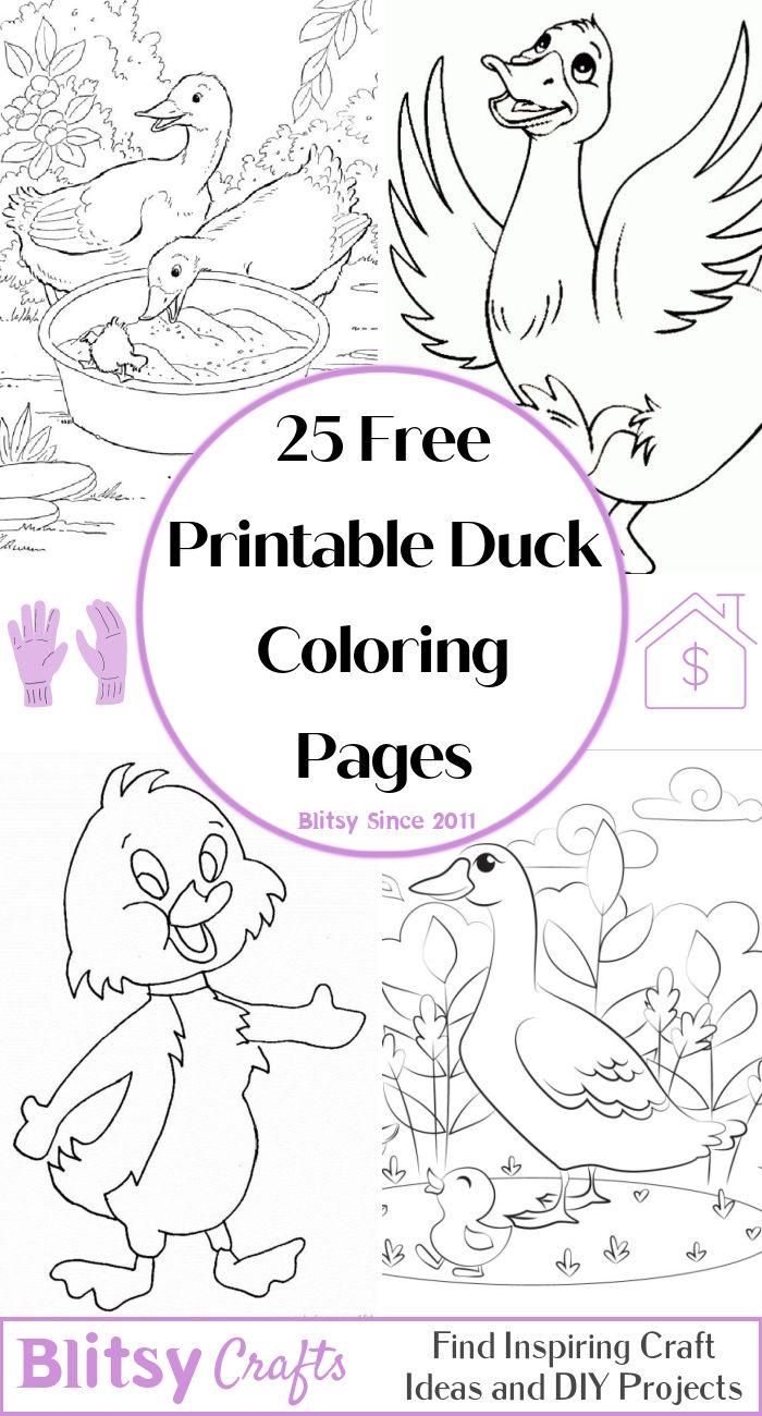 25 Easy and Free Duck Coloring Pages for Kids and Adults - Cute Duck Coloring Pictures and Sheets Printable