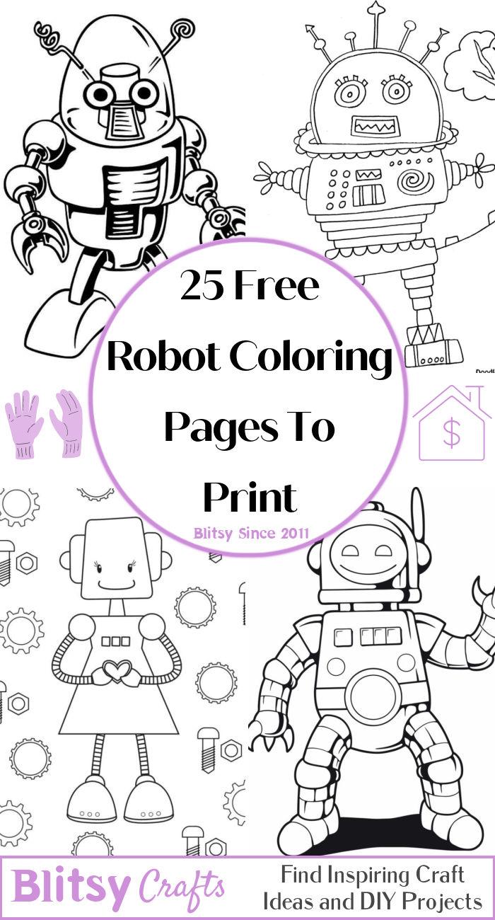 25 Easy and Free Robot Coloring Pages for Kids and Adults - Cute Robot Coloring Pictures and Sheets Printable