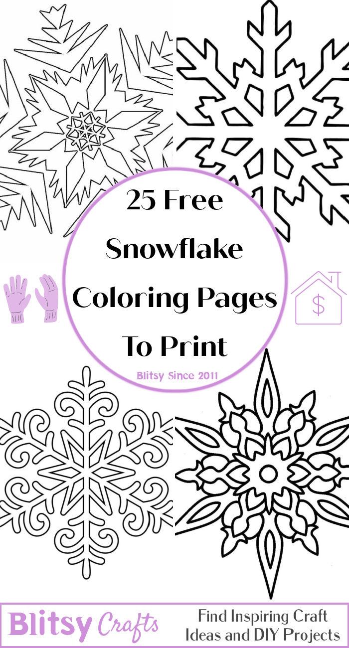 25 Easy and Free Snowflake Coloring Pages for Kids and Adults - Cute Snowflake Coloring Pictures and Sheets Printable