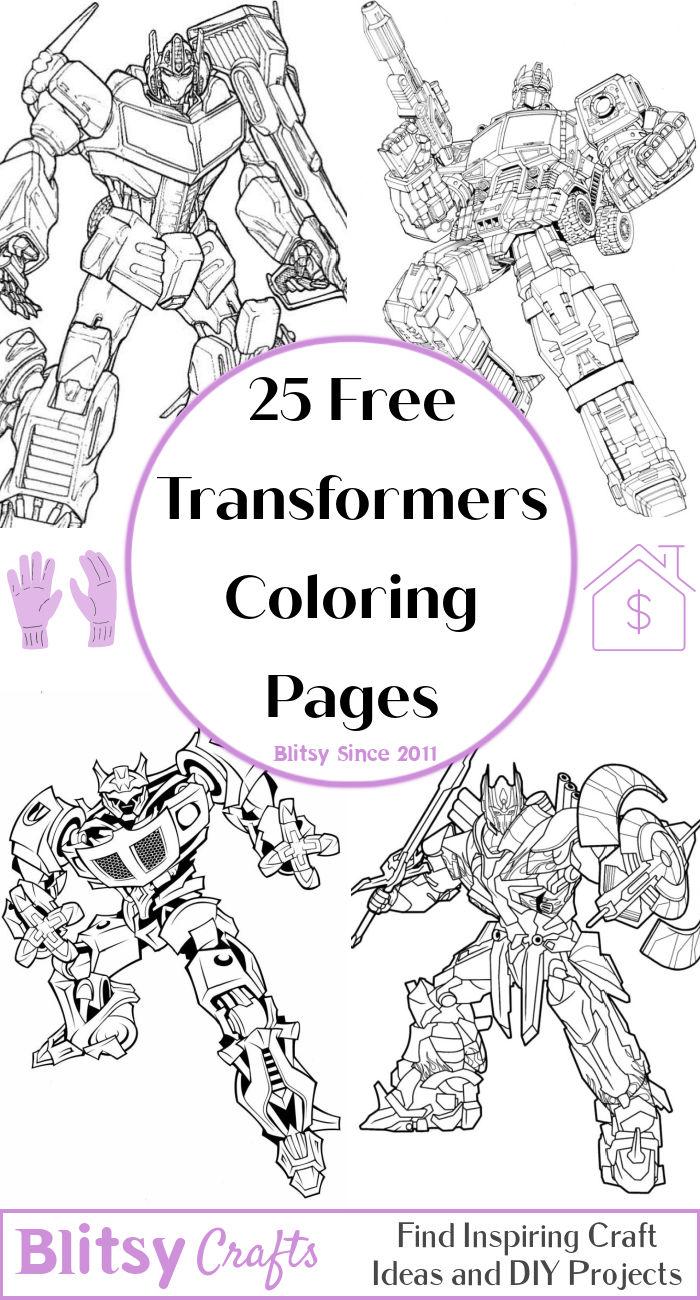 25 Easy and Free Transformers Coloring Pages for Kids and Adults - Cute Transformers Coloring Pictures and Sheets Printable