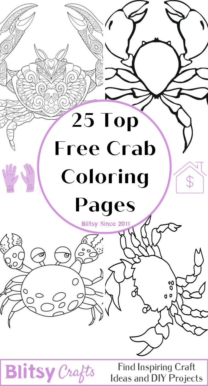 25 Free Crab Coloring Pages for Kids and Adults