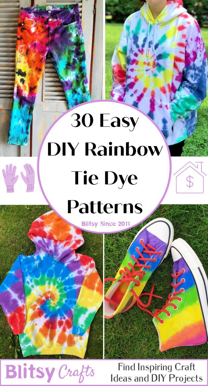 Easy DIY Rainbow Tie Dye Patterns