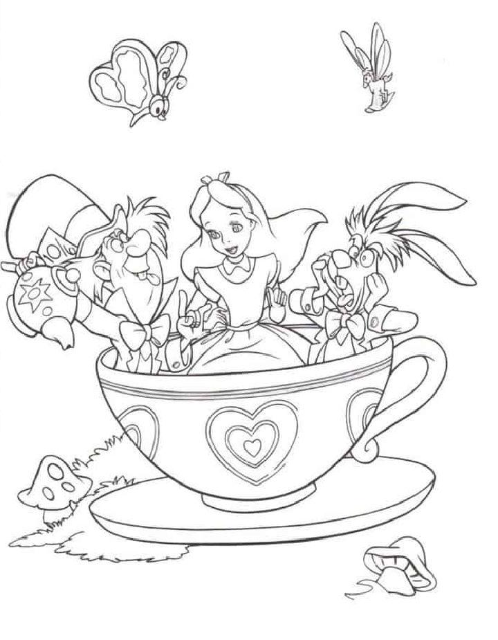 Alice in Wonderland Coloring Pages PDF