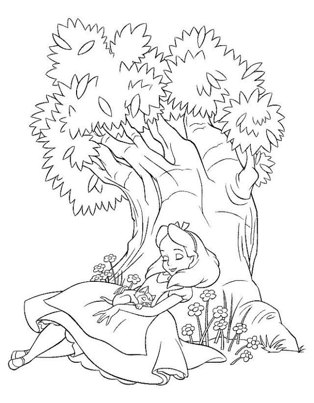 Alice in Wonderland Coloring Pages, Tracer Pages, and Posters