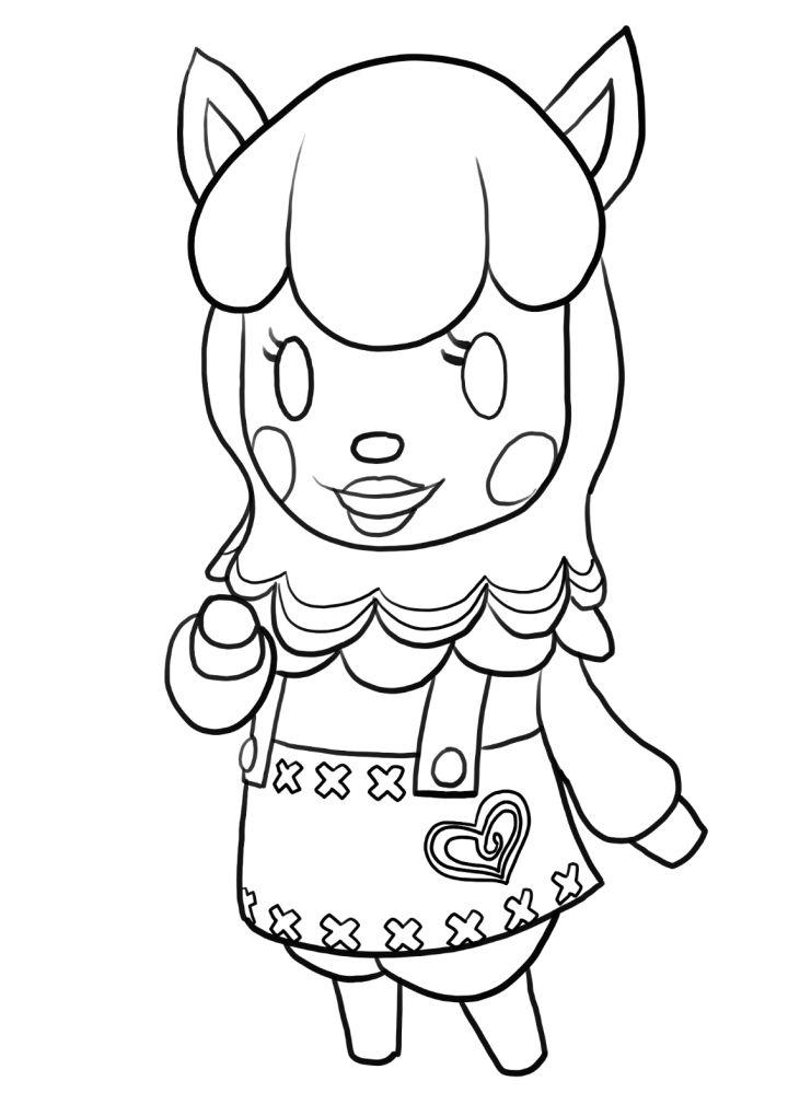 Alpaca from Animal Crossing Coloring Page