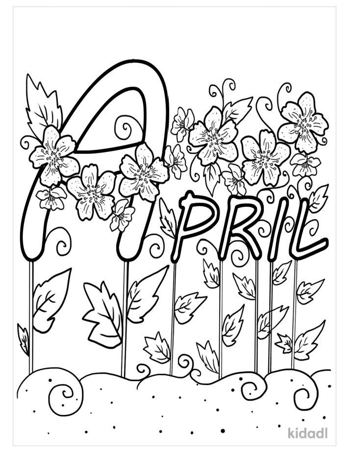 April Coloring Pages, Tracer Pages, and Posters