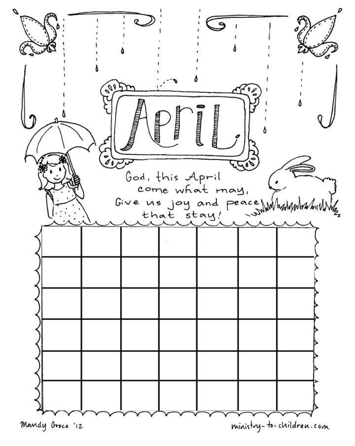 April Coloring Pages for Kids