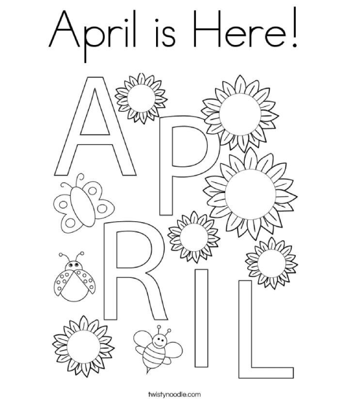 April Picture to Color