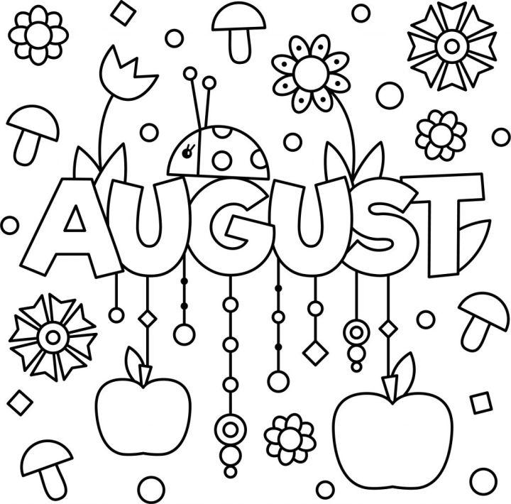 August Coloring Page Printable