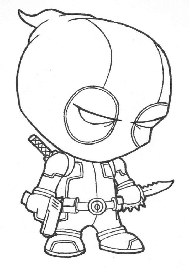 Baby Deadpool Coloring Page