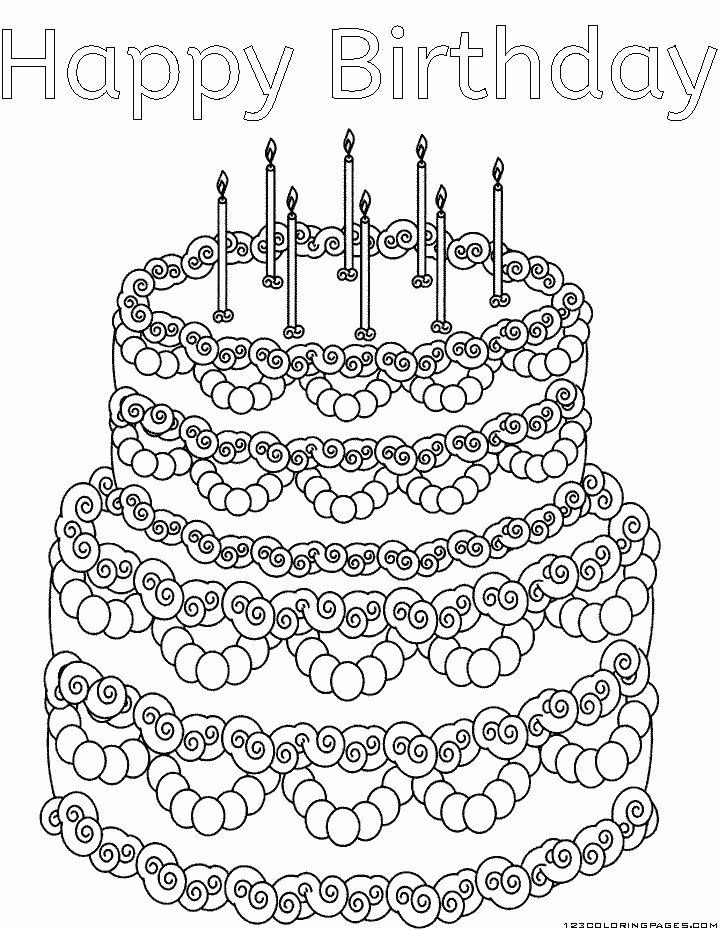 Cake Coloring Book Pages