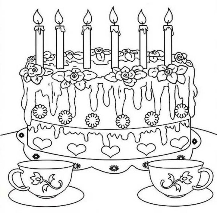 Cake Coloring Sheets