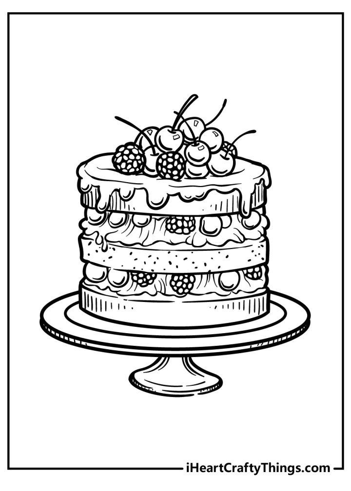 Cake Coloring Tracer Pages and Posters