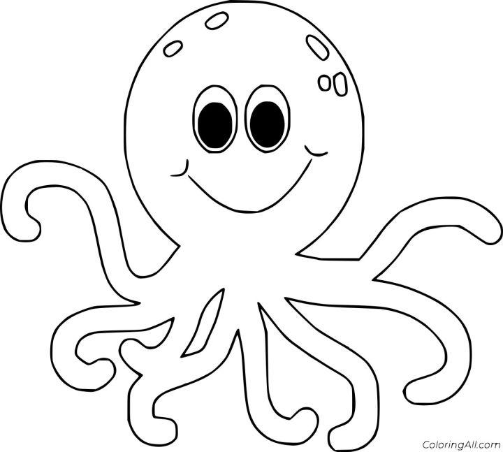 Cartoon Octopus Coloring Page