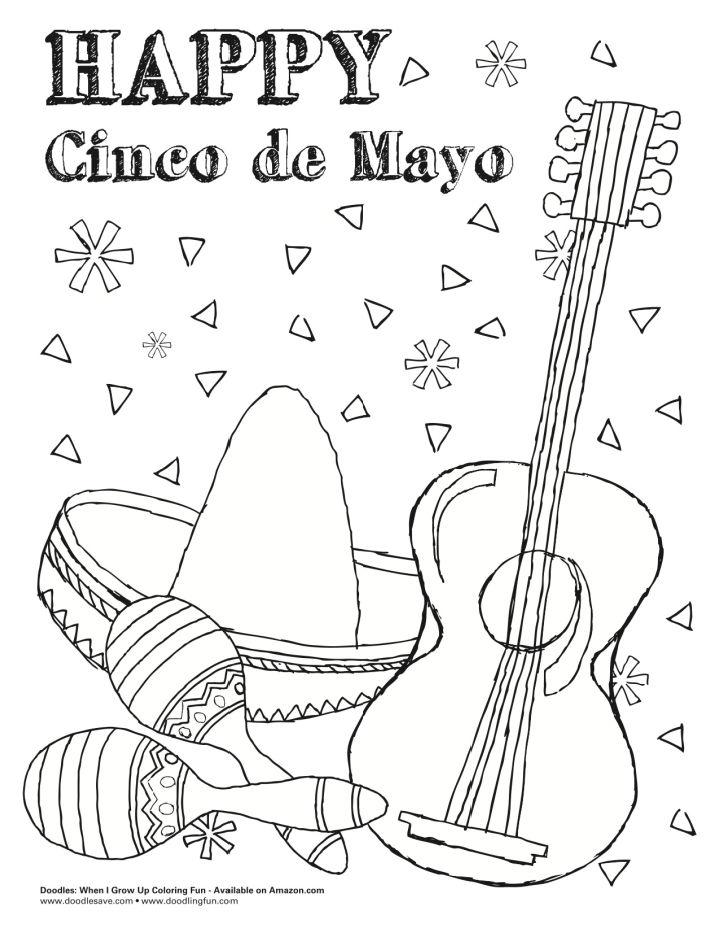 Cinco De Mayo Coloring Pages, Tracer Pages, and Posters