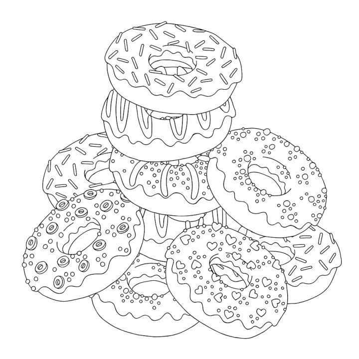 Coloring Pages of Donuts