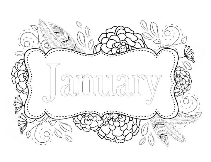 Coloring Pages of January Month