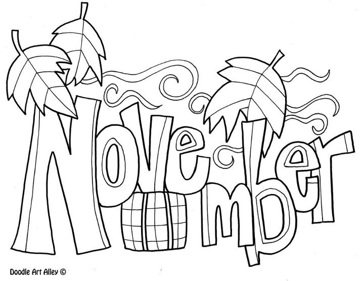 Cute Coloring Pages of November