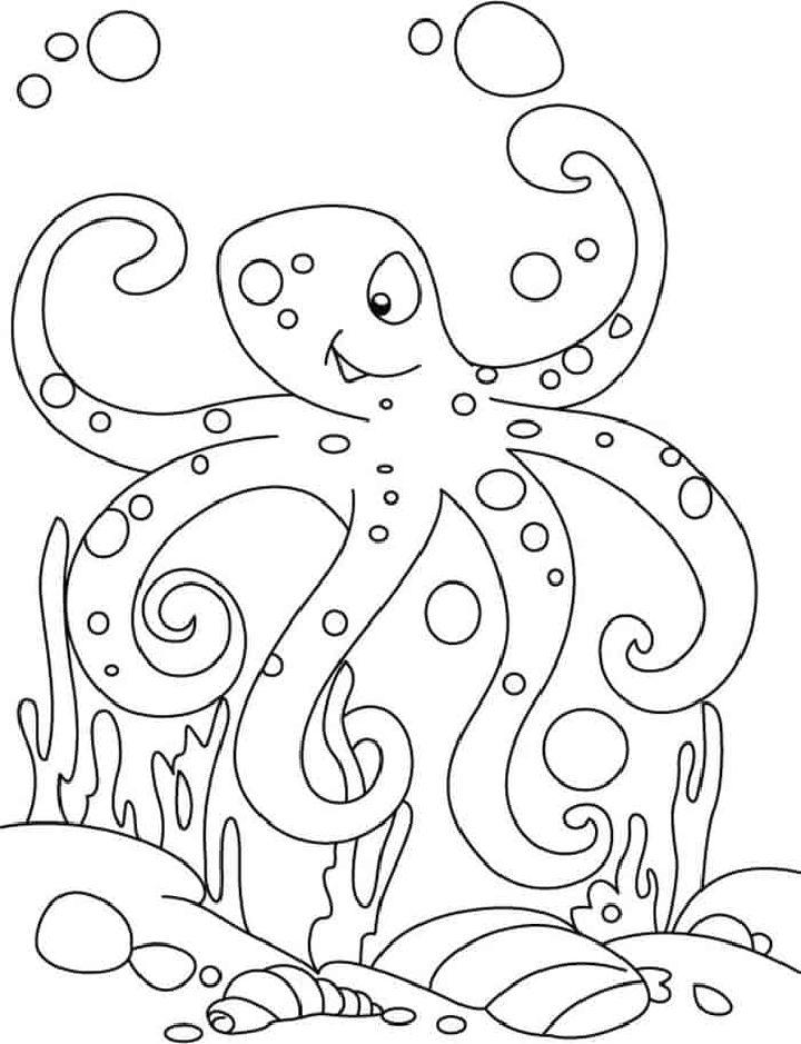 Coloring Pages of Octopus