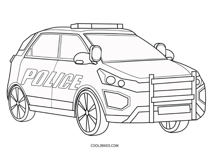 Cop Car Coloring Pages and Activities