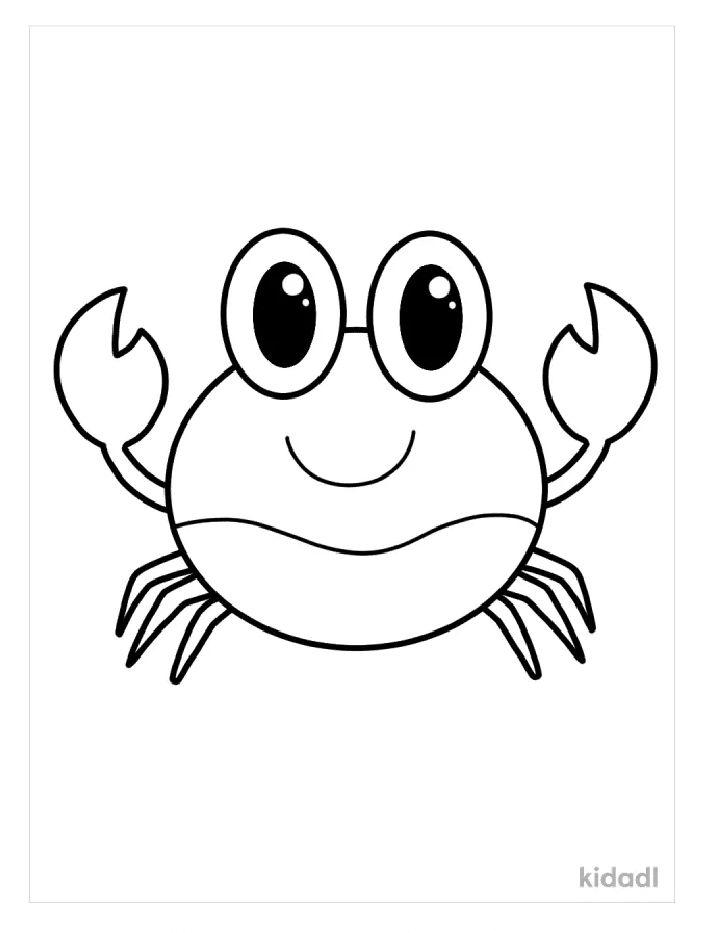Crab Coloring Pages for Little Ones