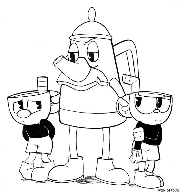 Cuphead Coloring Pages, Tracer Pages, and Posters