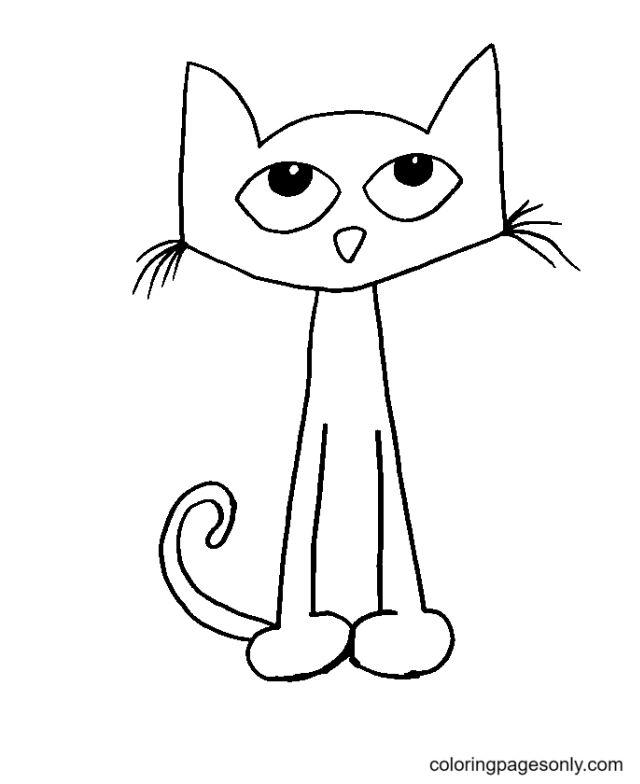 Cute Pete the Cat Coloring Page