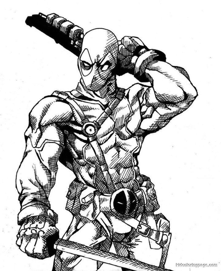 Deadpool Coloring Page for Adults