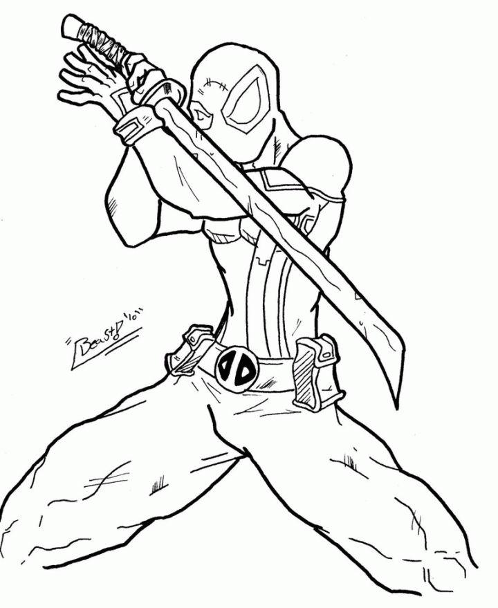 Deadpool Coloring Pages for Toddlers