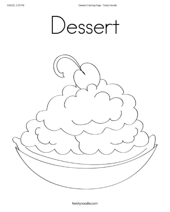 Detailed Dessert Coloring Page