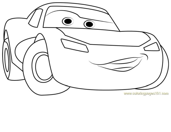 Disney Red Cars Lightning Mcqueen Coloring Page
