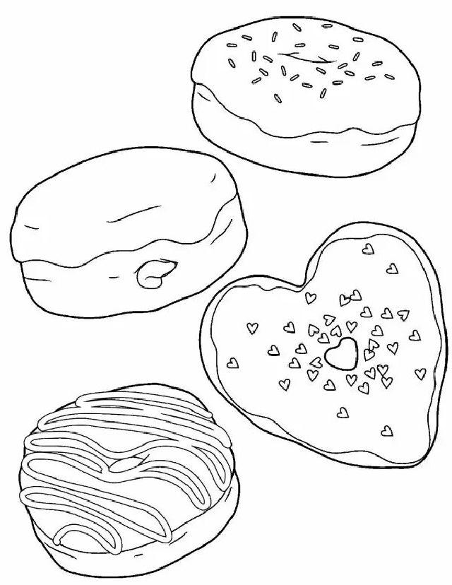 Donut Coloring Pages Tracer Pages and Posters